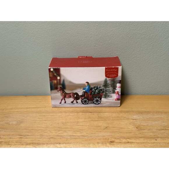 St Nicholas Square Village Collection "Horse With Wagon” - Picture 1 of 4